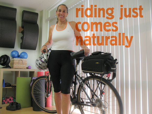 ana-bike.jpg Ana rides her bike - weather permitting - to every workout