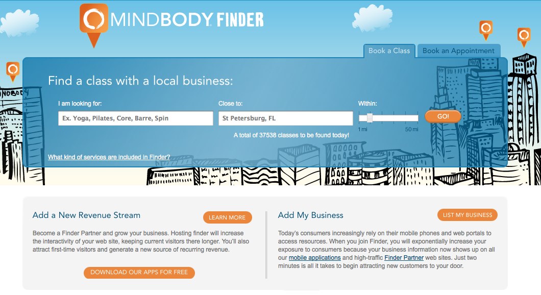 mindbody now has a mobile fitness finder app